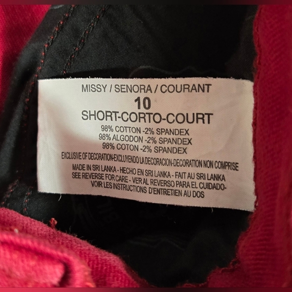 Gloria Vanderbilt 10 Short Red Amanda Jeans Five Pocket Zipper Fly Straight Leg - Picture 3 of 4